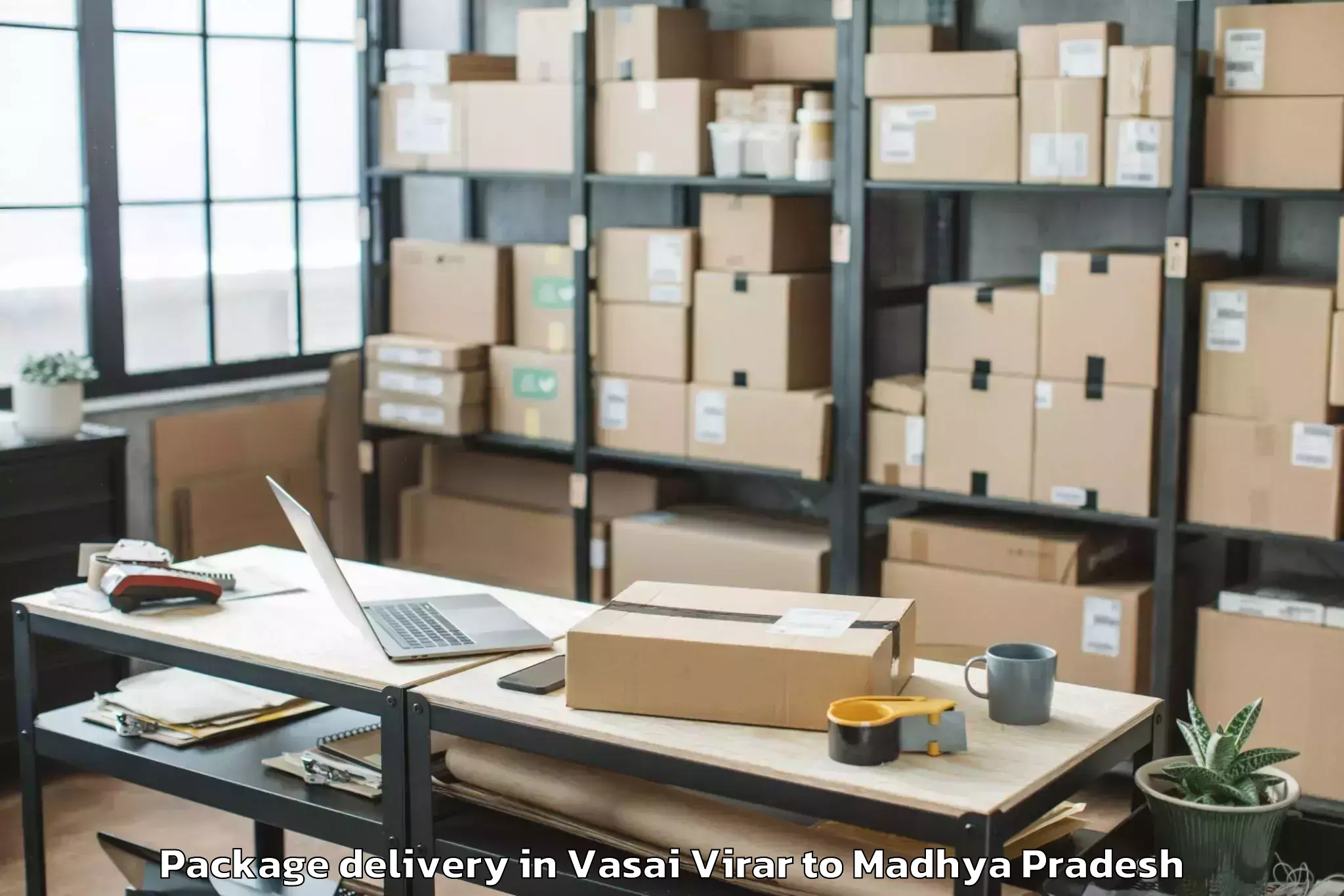 Hassle-Free Vasai Virar to Malwanchal University Indore Package Delivery